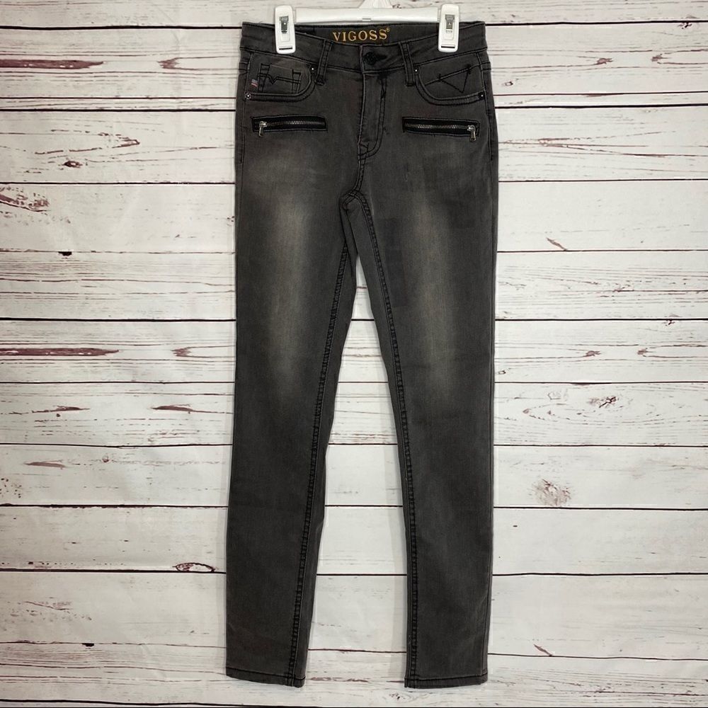 Vigoss Girls Size 14 The Jagger Skinny Gray Jeans